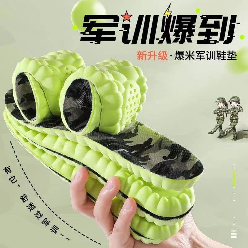 image-Military training insoles that feel like stepping on shit without getting tired after standing for a long time, thick soft soles that absorb sweat, are breathable and deodorant, and are anti-foot pain insoles for college students
