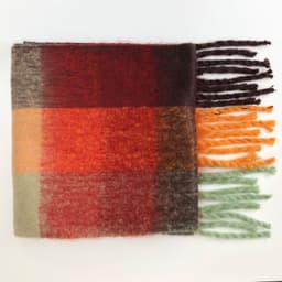 image-Autumn and winter new Internet celebrity Korean style warm A thickened colorful plaid brushed C scarf elegant, fashionable and versatile