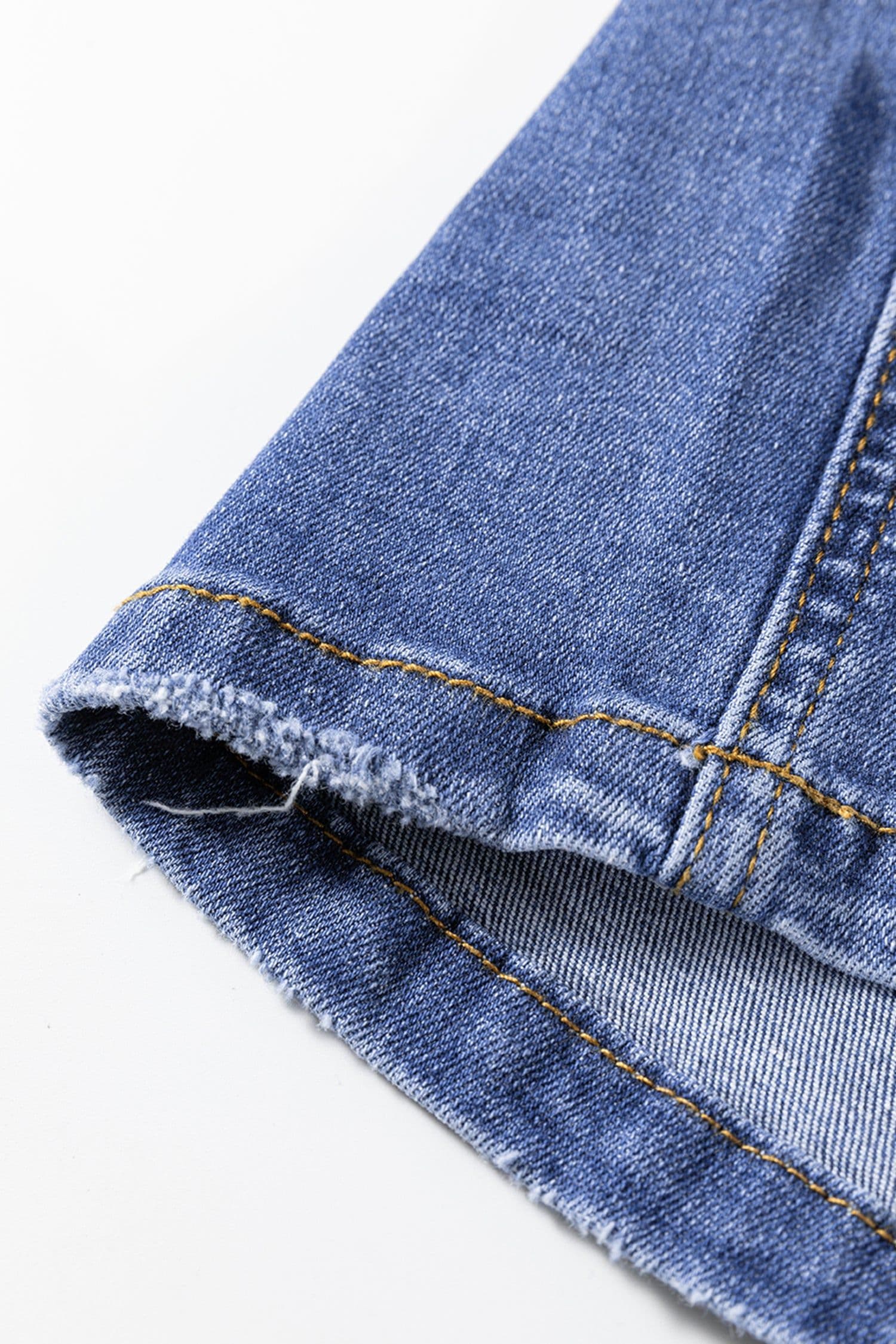 image-Myosotis Mid Rise Distressed Sneak Peek Straight Leg Jeans