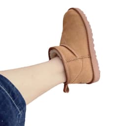 image-Manufacturer's micro-business live broadcast Zhou Dongyu's same style mini boots snow boots winter warm low-cut cowhide cotton shoes for men and women