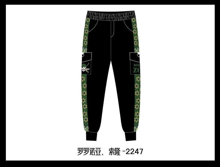 image-One Piece trousers Trafalgar Law Luffy skull Zoro Ace casual overalls trousers sweatpants men