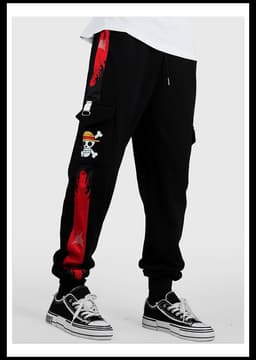 image-One Piece trousers Trafalgar Law Luffy skull Zoro Ace casual overalls trousers sweatpants men