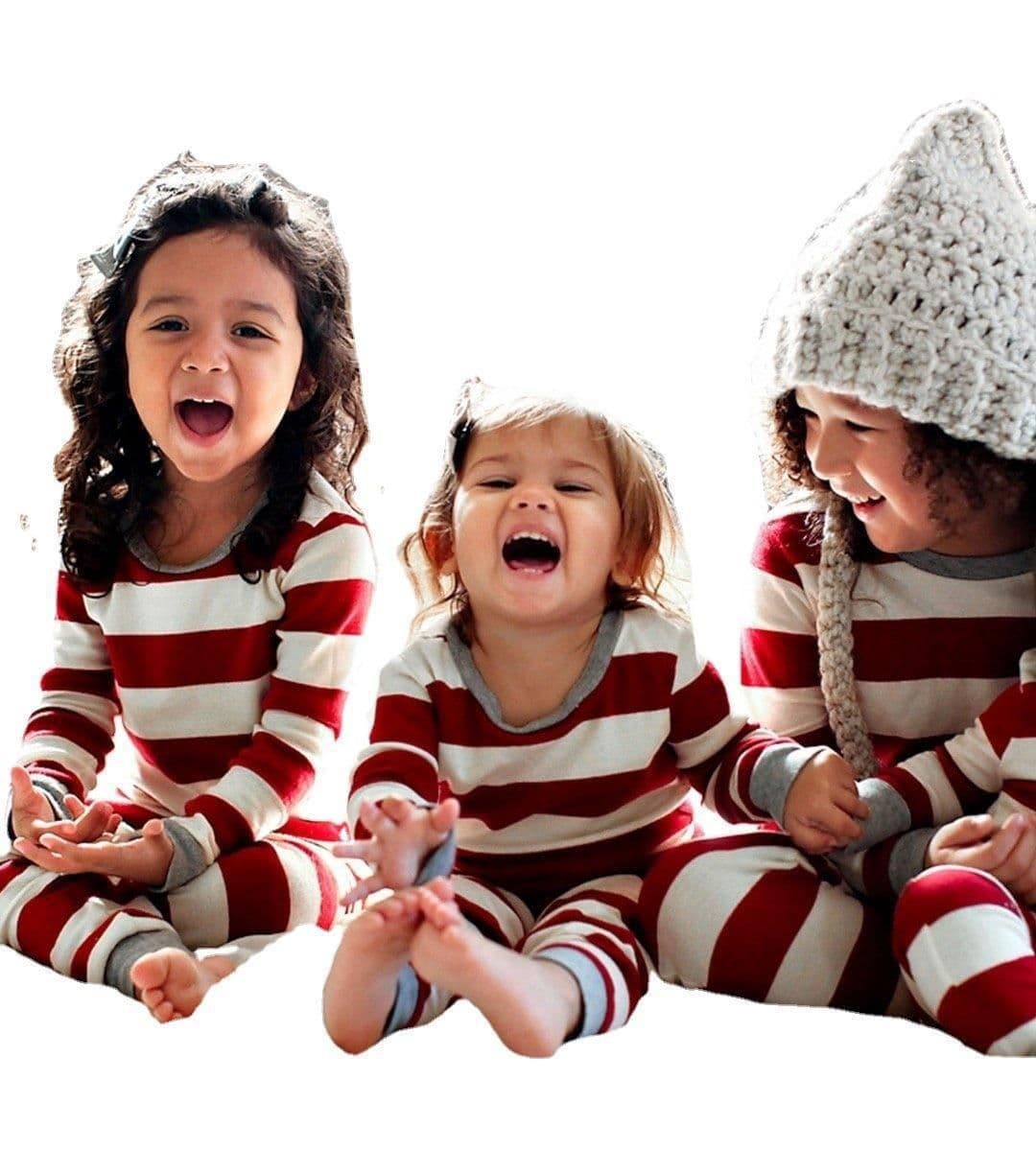 image-Amazon Independent Station 2022 Autumn and Winter New Products Stripe Print Parent-Child Suit Home Clothes