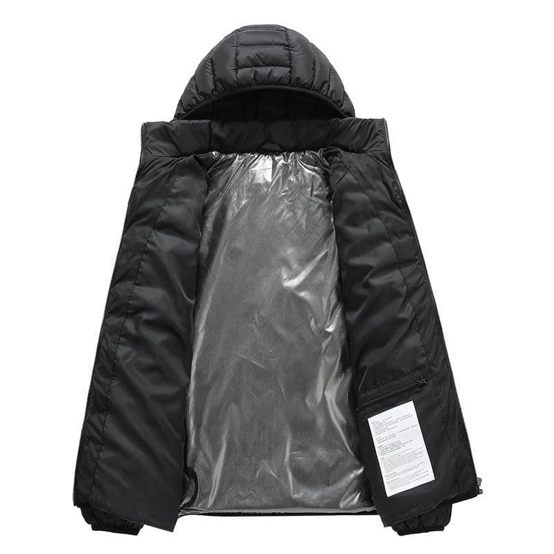image-Cross-border spot smart electric heating cotton coat heating clothing winter lightweight hooded down cotton jacket for men and women
