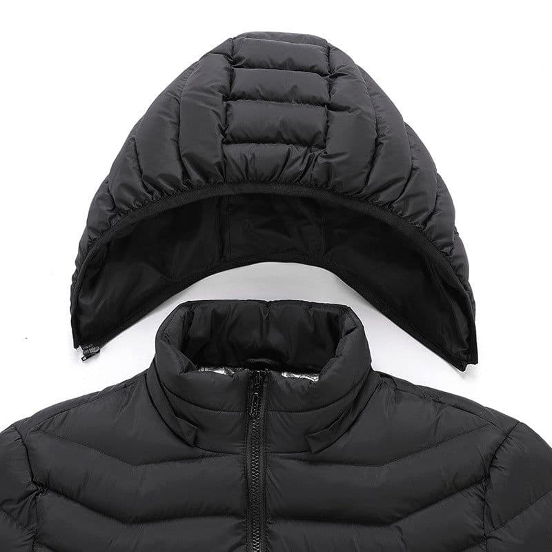 image-Cross-border spot smart electric heating cotton coat heating clothing winter lightweight hooded down cotton jacket for men and women