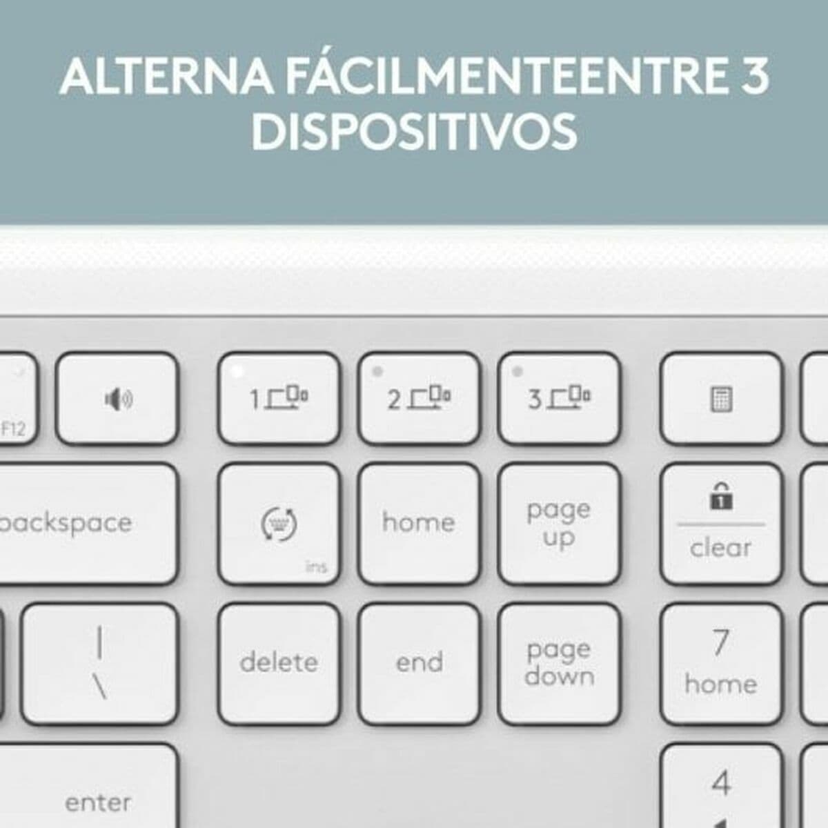 image-Keyboard and Mouse Logitech 920-012596 White Spanish QWERTY