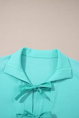 image-Moonlight Jade Bow Front Collared Shift Mini Dress