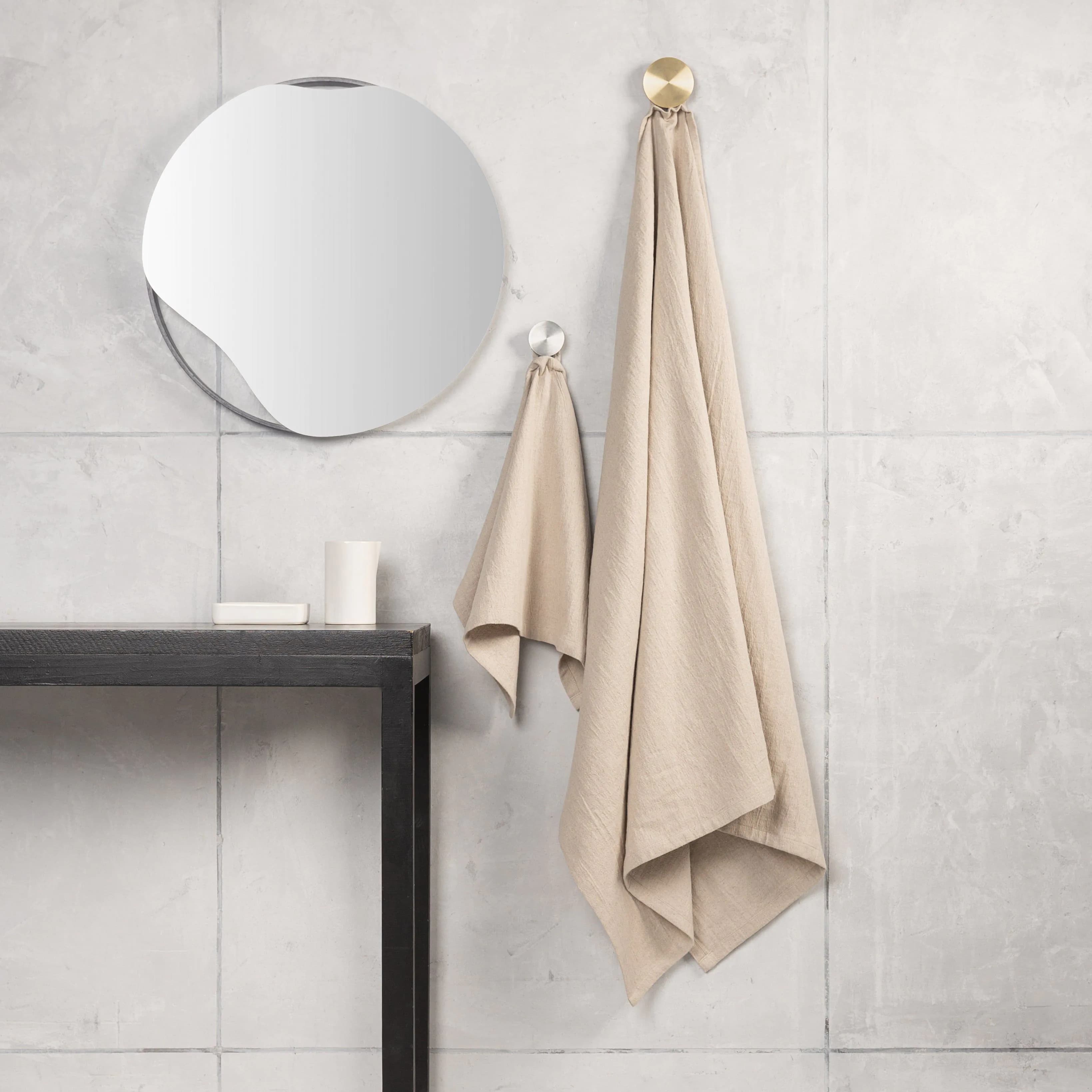 image-Hemp linen bathroom towel | natural
