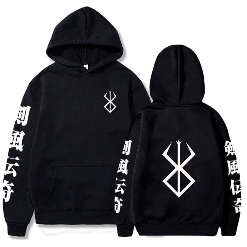 image-Berserk Anime Hoodies Men Logo Hoodie Hip Hop Long Sleeve Sw