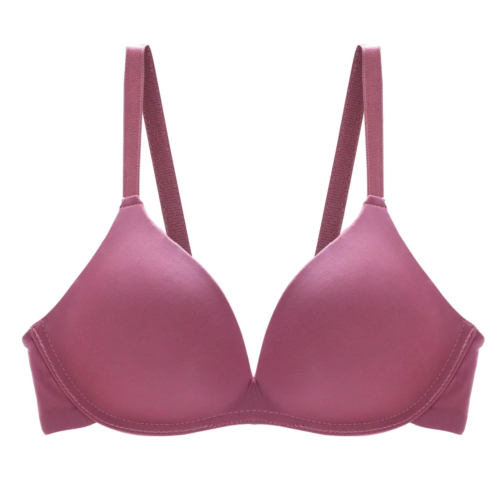 image-Yoshino Underwear Women's Wireless Seamless One-piece Glossy Bra Lightweight Beautiful Back Japanese Simple Bra Cup