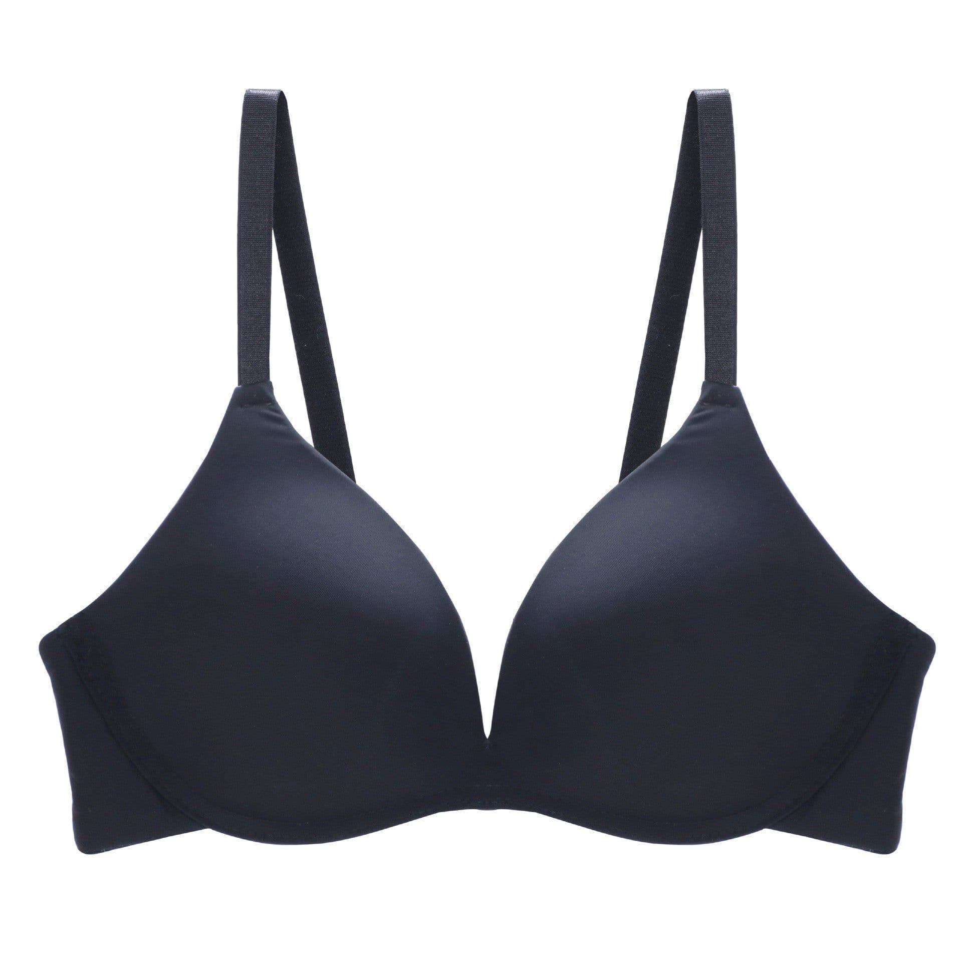 image-Yoshino Underwear Women's Wireless Seamless One-piece Glossy Bra Lightweight Beautiful Back Japanese Simple Bra Cup