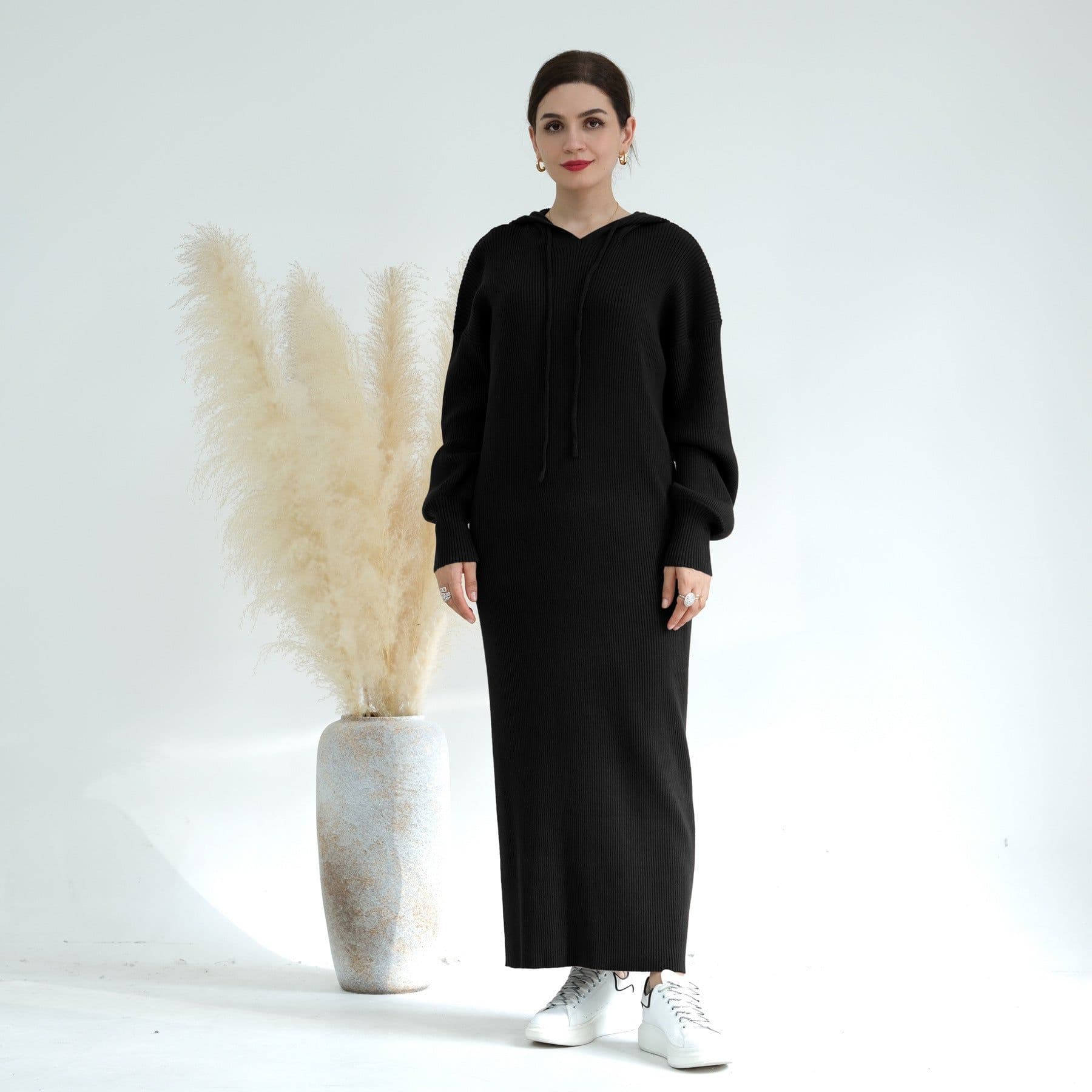 image-Loriya2023 AliExpress Dubai Middle East Autumn and Winter thickened knitted loose sweater dress LR668