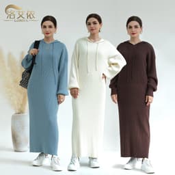 image-Loriya2023 AliExpress Dubai Middle East Autumn and Winter thickened knitted loose sweater dress LR668