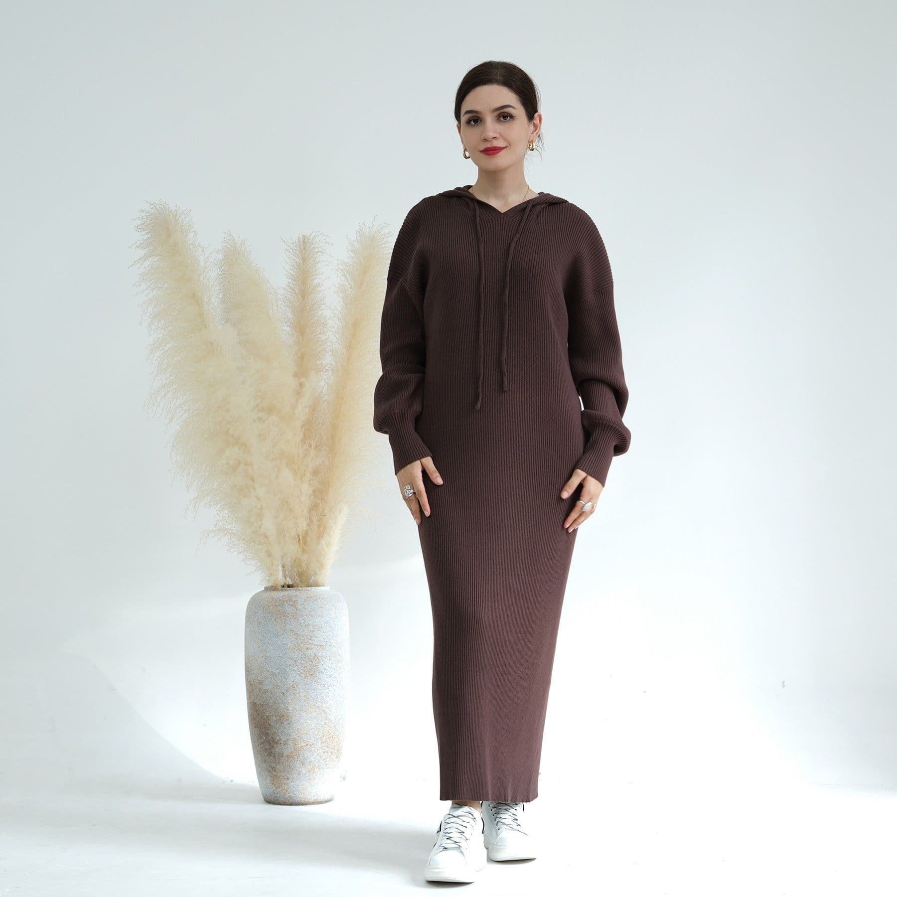 image-Loriya2023 AliExpress Dubai Middle East Autumn and Winter thickened knitted loose sweater dress LR668