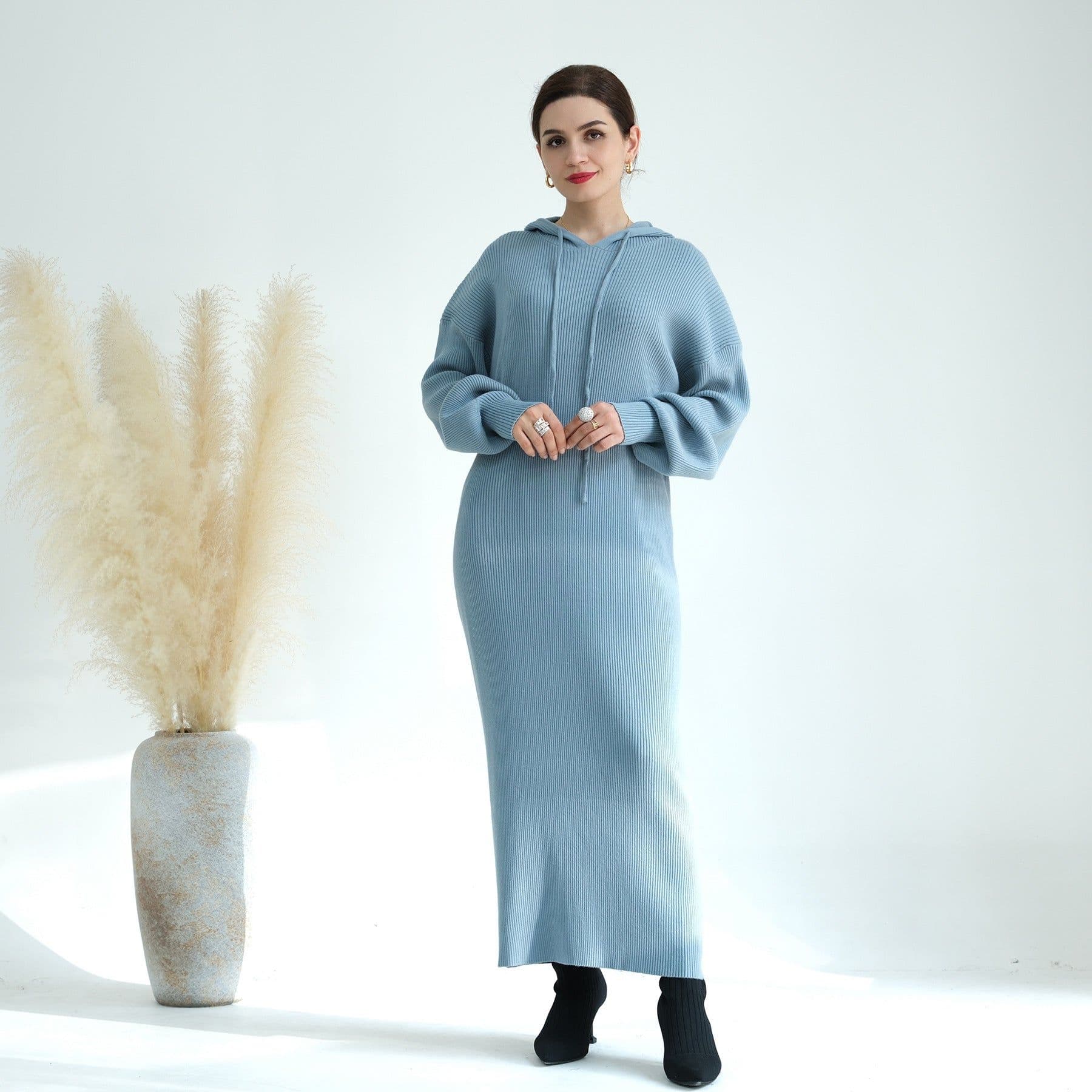 image-Loriya2023 AliExpress Dubai Middle East Autumn and Winter thickened knitted loose sweater dress LR668
