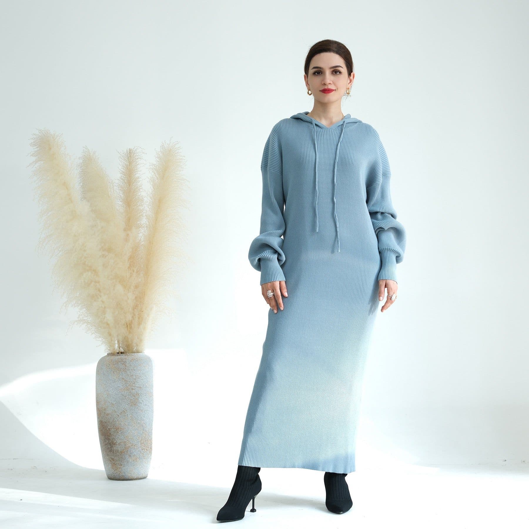 image-Loriya2023 AliExpress Dubai Middle East Autumn and Winter thickened knitted loose sweater dress LR668