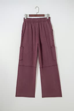image-Mineral Red Mineral Wash Cargo Patched Pocket Utility Sweatpants