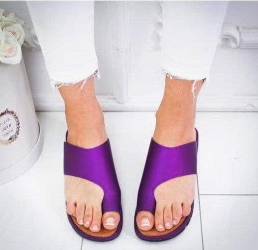 image-Women Slippers Flat Sole Casual Soft Big Toe Foot Sandal