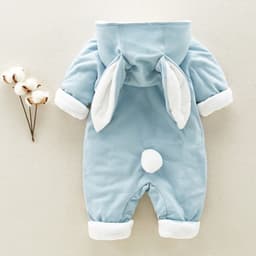 image-Baby Romper - Hooded Thick Cotton - Long Sleeve - 0-18 Months (65 characters)