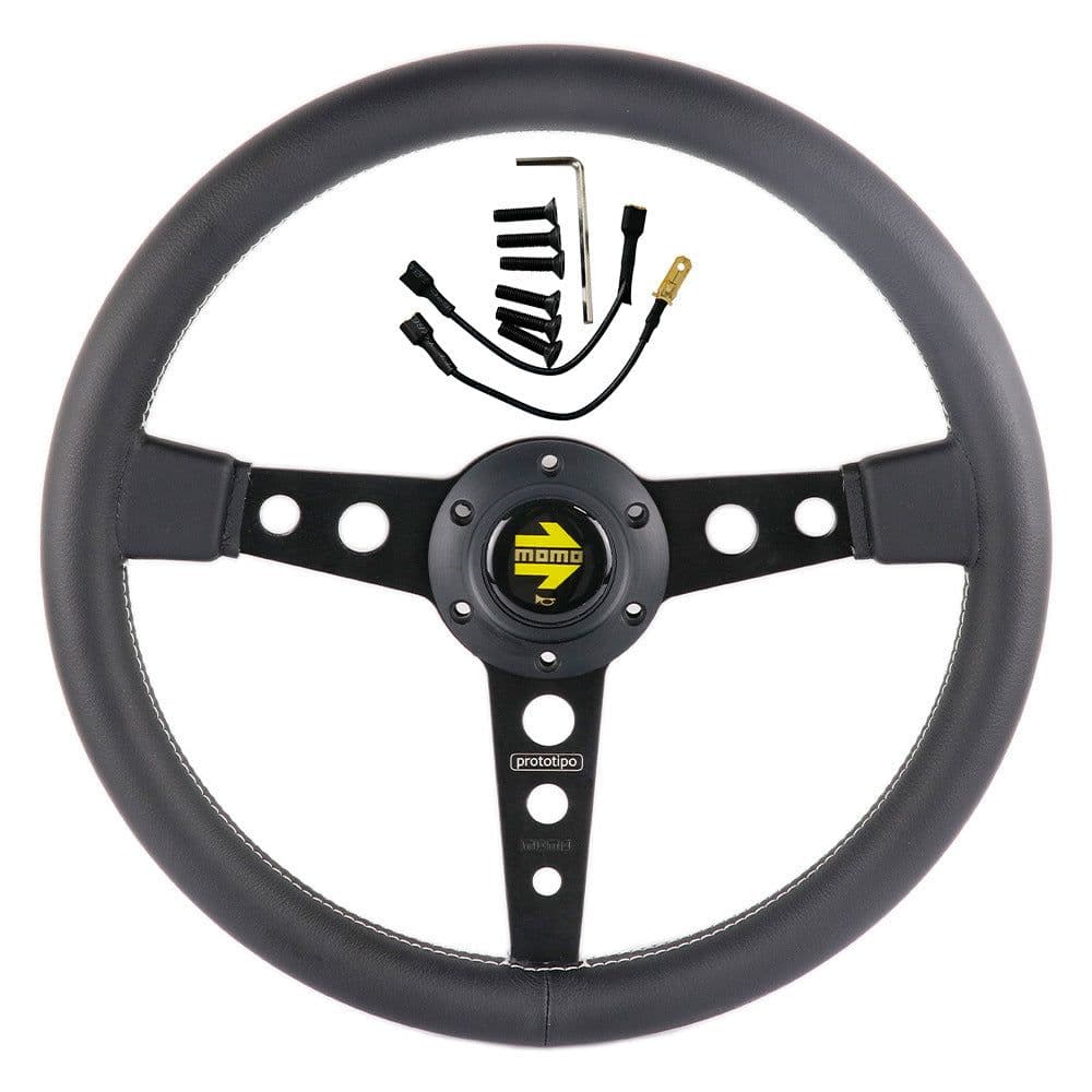 image-14-inch momo modified steering wheel, universal racing steering wheel, personalized flat disc modified steering wheel