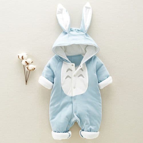 image-Baby Romper - Hooded Thick Cotton - Long Sleeve - 0-18 Months (65 characters)