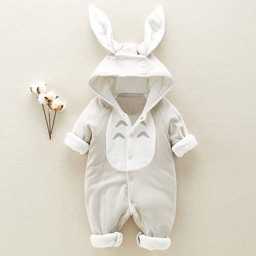 image-Baby Romper - Hooded Thick Cotton - Long Sleeve - 0-18 Months (65 characters)