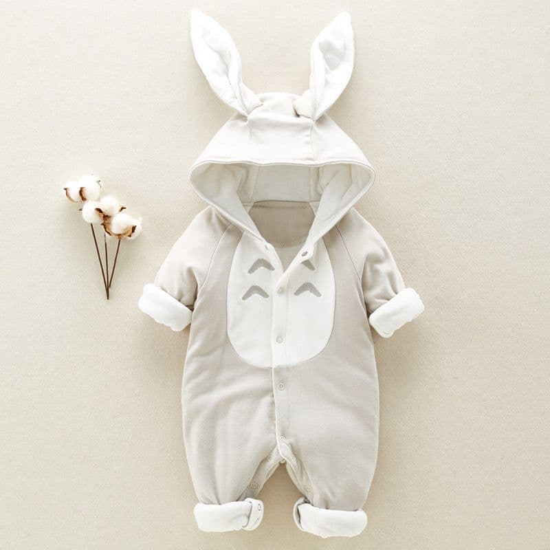 image-Baby Romper - Hooded Thick Cotton - Long Sleeve - 0-18 Months (65 characters)