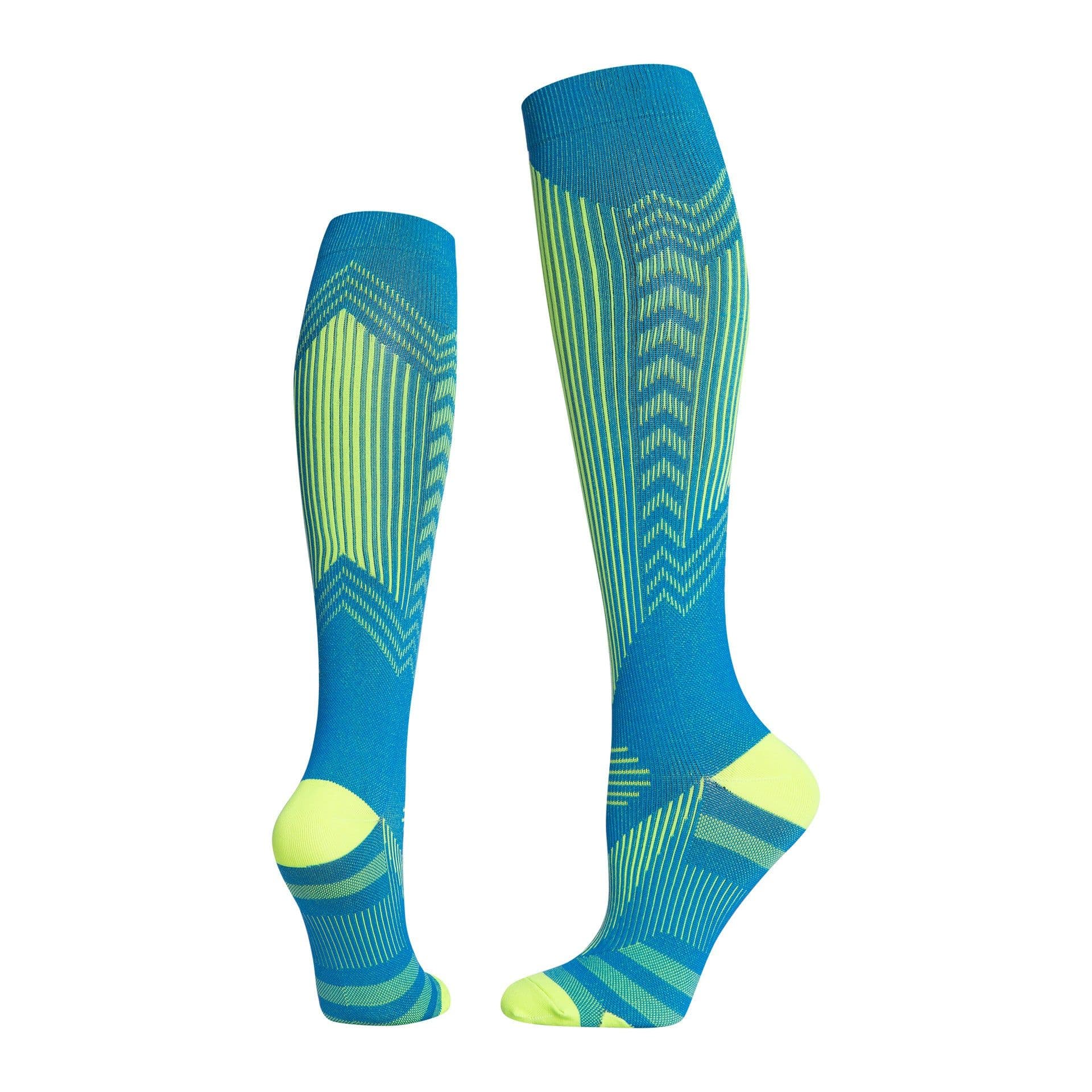 image-Max professional sports compression socks running rope skipping high calf socks night reflective stripes cycling compression socks 20-30mmgh