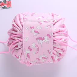 image-Internet celebrity folding induction lazy makeup bag drawstring waterproof cartoon cute storage bag autumn and winter cosmetic bag wholesale