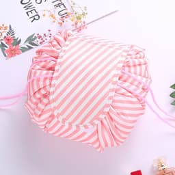 image-Internet celebrity folding induction lazy makeup bag drawstring waterproof cartoon cute storage bag autumn and winter cosmetic bag wholesale