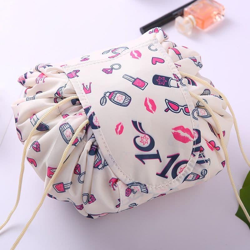 image-Internet celebrity folding induction lazy makeup bag drawstring waterproof cartoon cute storage bag autumn and winter cosmetic bag wholesale
