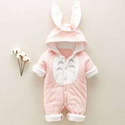 image-Baby Romper - Hooded Thick Cotton - Long Sleeve - 0-18 Months (65 characters)