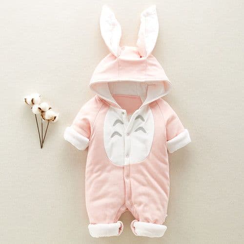 image-Baby Romper - Hooded Thick Cotton - Long Sleeve - 0-18 Months (65 characters)