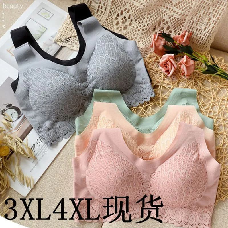 image-Latex 4 .. 0 Seamless Back Shaping Bra Women's Wireless Small Chest Push up Adjustment Breathable Sports Sleep Women's Bra