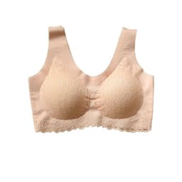 image-Latex 4 .. 0 Seamless Back Shaping Bra Women's Wireless Small Chest Push up Adjustment Breathable Sports Sleep Women's Bra