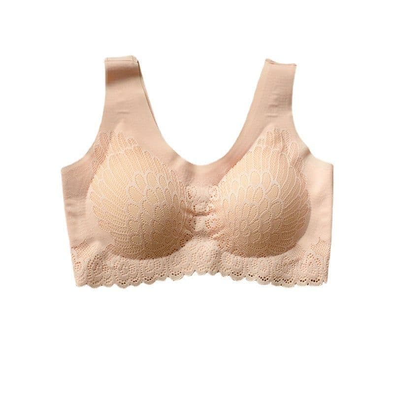 image-Latex 4 .. 0 Seamless Back Shaping Bra Women's Wireless Small Chest Push up Adjustment Breathable Sports Sleep Women's Bra