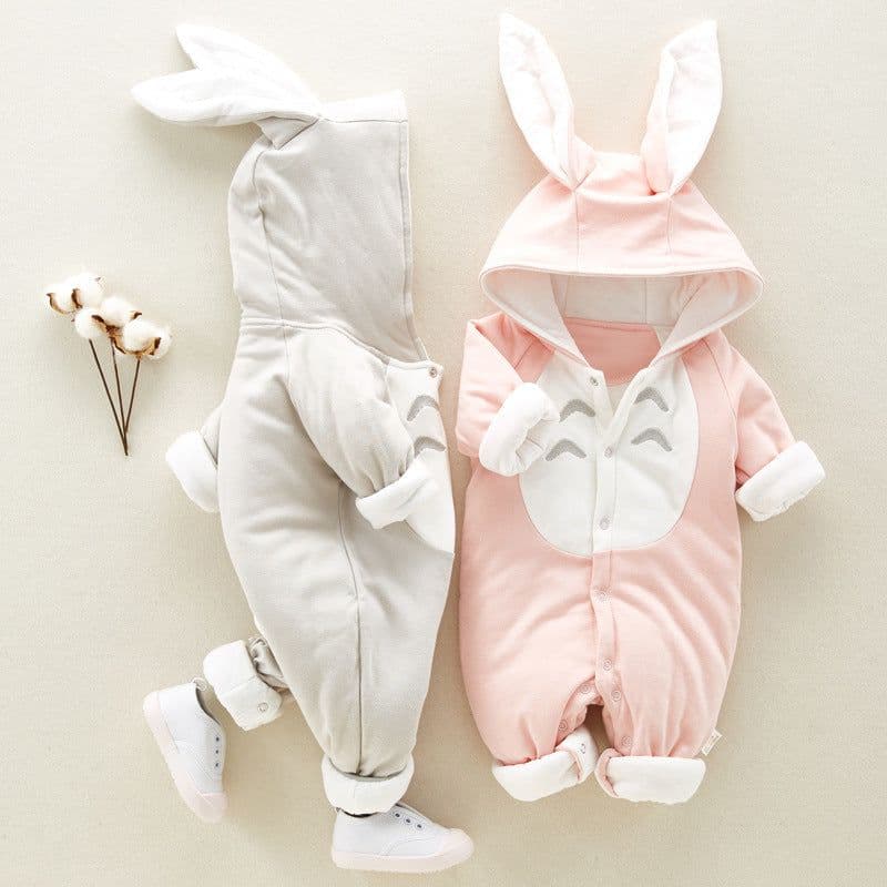 image-Baby Romper - Hooded Thick Cotton - Long Sleeve - 0-18 Months (65 characters)