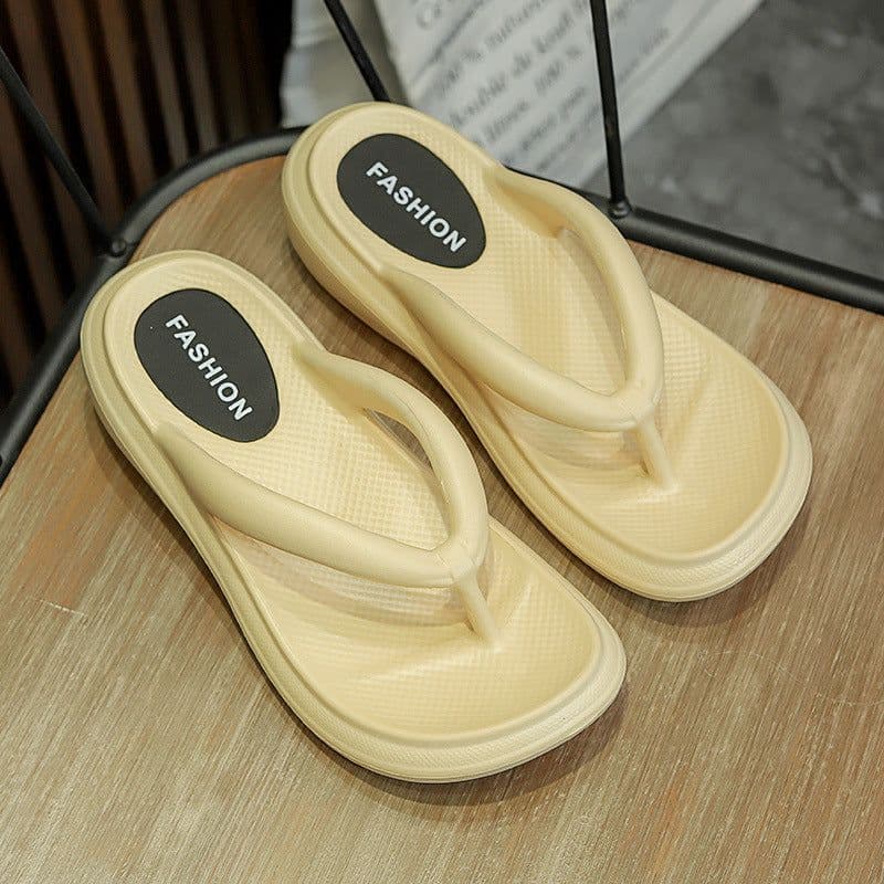 image-Eva Flip Flops Women's Summer Outdoor Wear New Online Influencer Fashion Beach Slippers Ins Flip-Flops with Thick Bottom
