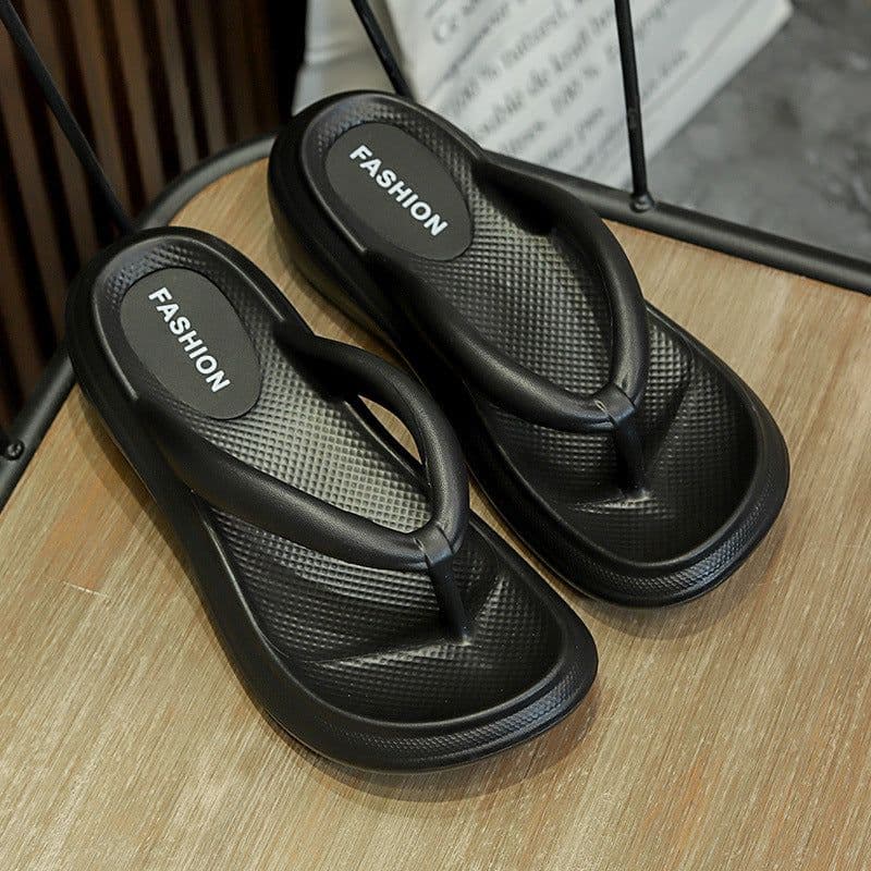 image-Eva Flip Flops Women's Summer Outdoor Wear New Online Influencer Fashion Beach Slippers Ins Flip-Flops with Thick Bottom