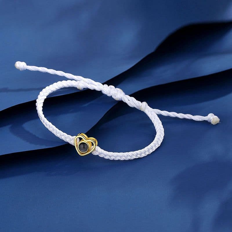 image-Cross-border foreign trade love bracelet in 100 languages woven rope bracelet projection nano fixed lettering color picture photo