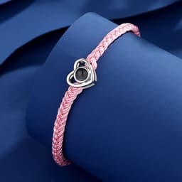 image-Cross-border foreign trade love bracelet in 100 languages woven rope bracelet projection nano fixed lettering color picture photo