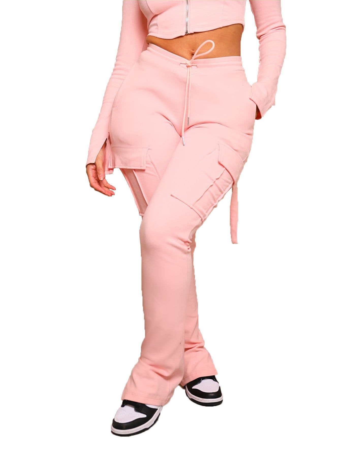 image-A5355 European and American casual tight-fitting sportswear multi-pocket workwear hooded suit pants