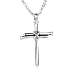 image-Color-preserving alloy cast steel nail cross pendant for men and women, punk style personalized men's necklace jewelry wholesale