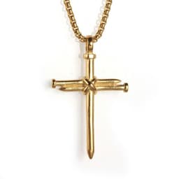 image-Color-preserving alloy cast steel nail cross pendant for men and women, punk style personalized men's necklace jewelry wholesale