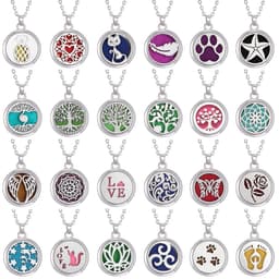 image-Tree of Life Alloy + Amazon AliExpress Aromatherapy Pendant Couple Can Open Round Hollow Perfume Box
