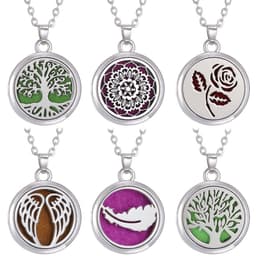 image-Tree of Life Alloy + Amazon AliExpress Aromatherapy Pendant Couple Can Open Round Hollow Perfume Box