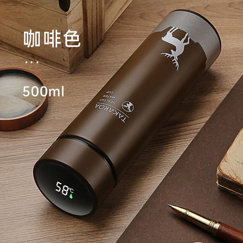 image-Intelligent temperature measuring thermos cup LED touch display temperature water cup creative business lettering gift logo