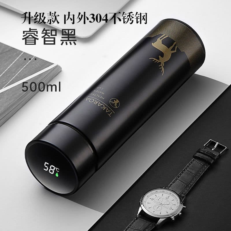 image-Intelligent temperature measuring thermos cup LED touch display temperature water cup creative business lettering gift logo
