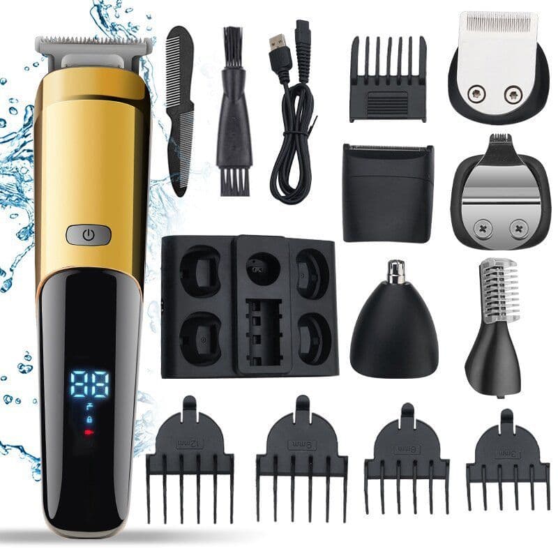 image-Cross-border multifunctional hair clipper six-in-one electric clipper razor washable waterproof razor nose hair trimmer set