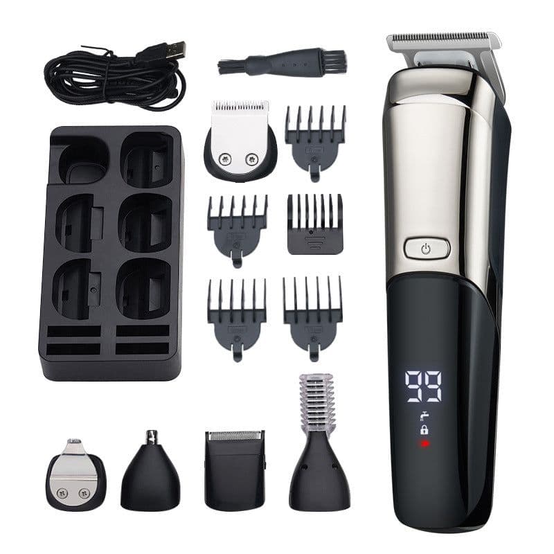 image-Cross-border multifunctional hair clipper six-in-one electric clipper razor washable waterproof razor nose hair trimmer set
